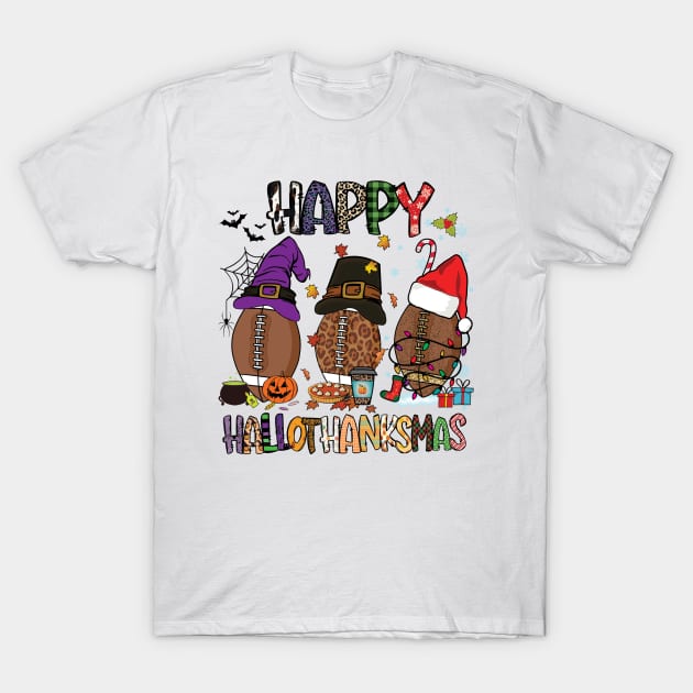 Happy HalloThanksMas Football T-Shirt by DigitalCreativeArt